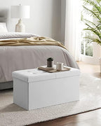 SONGMICS 30 Inches Folding Storage Ottoman Bench with Flipping Lid - Image 4