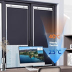 Blackout Roller Blinds Suction Cup Thermal Insulated Shades for Home & Office 100% Light Blocking Retractable Shade No Drill Easy Installation(26X28IN) - Image 4