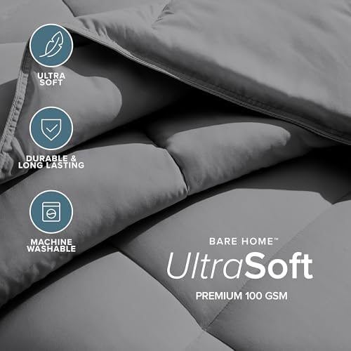 Bare Home Duvet Insert Comforter (Twin/Twin XL, Grey) - Image 3