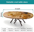 Oval Table Protector Pad, Plaid Pattern Printed on Elastic Dining Table Cover, for Home & Daily Use Nightstands, Fits for 42" x 60" Oval Tables - Image 4