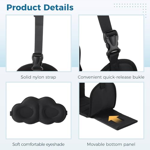 2-Pack Adjustable Travel Foot Rest Set with Sleep Masks, Foot Hammocks for Airplanes, Office, and Desk Use, Portable Design - Image 2