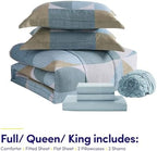 Geometric Comforter Set Full Size with Sheets Bed in a Bag – Deep Pocket Fitted Sheet with Elastic Corners, Cozy Comforter, Pillowcases & Shams – Soft Microfiber All Season Bedding – Machine Washable - Image 4