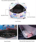 Travel Duffle Bag Weekender Overnight Bag Gym Tote with Dry and Wet Separated Pocket for Women Girls Shoulder Workout Duffel Bag Water Resistant, Cute Dinosaur Set - Image 4
