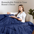 downluxe Down Alternative Blanket for Bed, Glass Beads, Queen, Navy - Image 7
