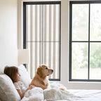 Window Privacy Film Frosted, Oatmeal Striped Vintage Static Cling Door Window Covering, Light Brown Farmhouse Rustic Lines UV Blocking Windows Film for Office, Hotel, Bedroom, 29.5 x 78.7 Inches - Image 2