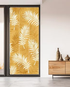 Window Privacy Film Frosted, Fall Orange Botanical Non-Adhesive Static Cling Window Tint, Summer Palm Leaves Foliage Tropical Insulated Windows Frosted Films for Living Room, 35.4 x 78.7 Inches - Image 5
