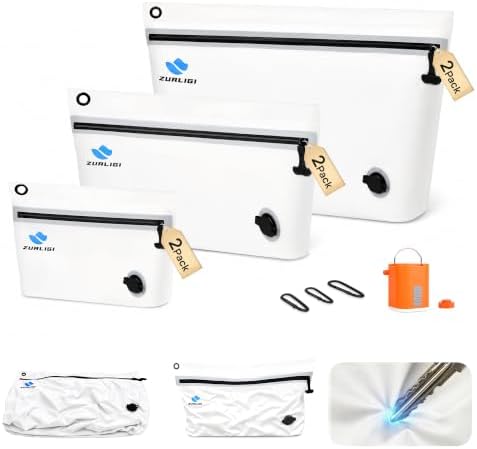 Zurligi Travel Vacuum Bags Kit with Pump, 6-Pack for Clothing & Underwear by Zurligi