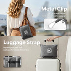 Travel Blanket, Soft 2-in-1 Airplane Blanket, Light Grey, Peachy Pink, Travel Essentials Car Blanket with Luggage Sleeve & Backpack Clip - Image 4