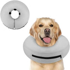Supet Inflatable Dog Cone Collar Alternative After Surgery, Dog Neck Donut Collar Recovery E Collar to Stop Licking, Soft Dog Cone for Medium Large Dogs by Supet
