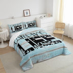 Erosebridal Camper Comforter Set Queen Rustic Farmhouse Camping Bedding Sets for Kids Boys Girls,Rv Bunk Comforter Star Moon Pine Tree Quilt Travel Trailers Accessories for Inside 2 Pillow Cases Blue - Image 5