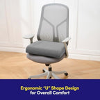 Extra Large Seat Cushion for Office Chair - Ergonomic Pillow for Desk Chair, Wheelchair, Airplane, Stadium, Car Seat, Gamers – Non-Slip Support Pad for Work, Automotive & Mobility, 19" x 17" x 3" Gray - Image 2
