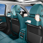 Car Seat Back Organizer with Cup Holders, Tissue Box & Hooks, Navy Blue - Image 2