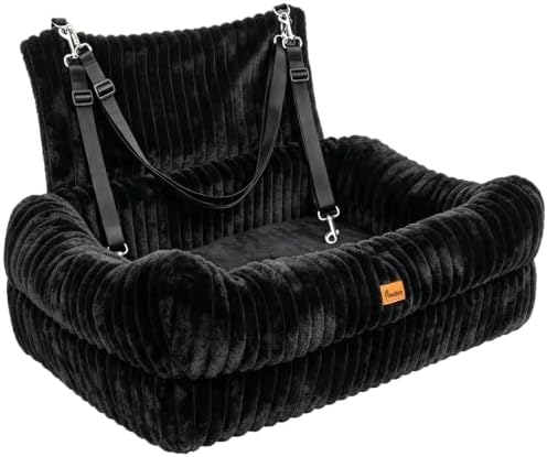 Pawaboo Dog Car Seat Bed, Memory Foam Booster for Medium/Large Dogs, Black by Pawaboo
