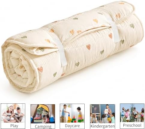 Toddler Nap Mat with Pillow & Minky Dot Blanket, Extra Large Roll Up Sleeping Mat for Daycare, Preschool & Kindergarten,Slumber Bags for Girls - Image 5