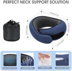 Neck Travel Pillows for Airplanes Memory Foam Neck Comfort Pillow Compact Ergonomic Design Sleeping Essentials for Long Flights Car Rides and Home Use (Blue) - Image 2