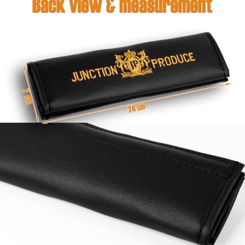 W-POWER 4PCS Junction Produce JDM Car Neck Pillow Headrest + JP VIP Embroidery Car Seat Belt Cover Set (Gold) - Image 6