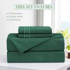 Elegant Comfort Luxury Soft 4-Piece 1500 Premium Hotel Quality Bed Sheet Set with Extra Deep Pockets 18-24 Inch, Wrinkle Free, Storage Pockets, Extra Deep Pocket 4PC Sheets, Twin XL, Hunter Green - Image 3
