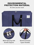 HOMESURE Supports 200lbs Heavy Duty Moving Bags - Strong Zipper & Wrap-Around Handles - Water-Resistant Storage Totes, Durable Alternative to Moving Boxes - 12 Pack - Blue - Image 7