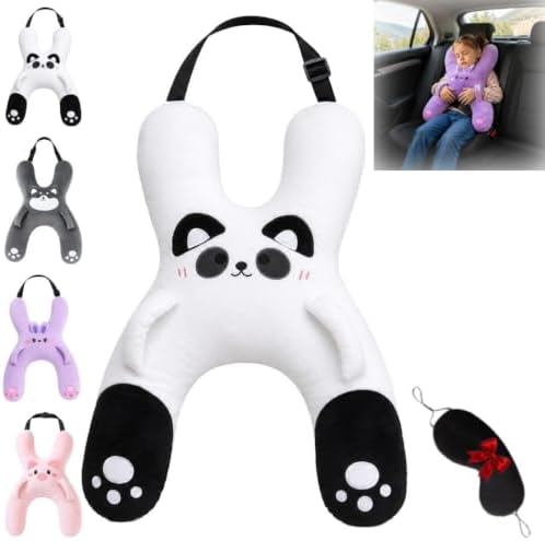 Ride Pillow for Kids Adjustable Plush Car Seat Neck Support with Armrest by tkptiy