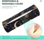 Purple Boho Sun Moon Neck Roll Pillow Bolster Round Health Memory Foam Long Cervical Cylinder Pillows with Removable Washable Cover for Body Bed Legs Back Yoga - Image 4