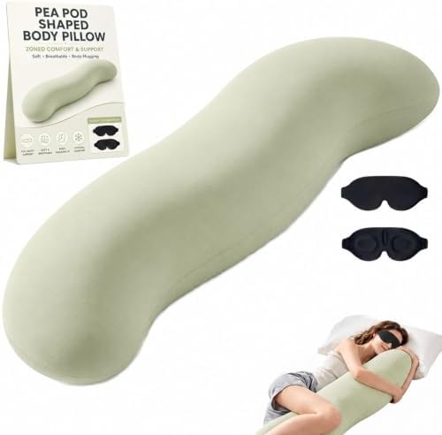 Body Align Pillow for Side Sleepers, Long Body Pillow for Bed，Green by Unknown