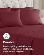 King Pillow Cases - 10 Pack Soft Pillowcase Covers - 20" x 40" (Burgundy) - Image 4