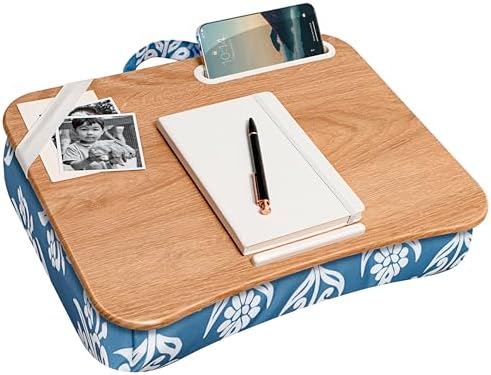 LAPGEAR Designer Lap Desk – Floral Block Print, Fits 15.6” Laptops by LapGear