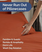 King Standard Pillow Cases - 6 Pack Pillowcases, 20" x 36" - Terracotta - Image 5