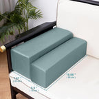 2 Pack Couch Arm Rest Pillow, 8''x8''x20'' Faux Leather Waterproof Cover, High Density Foam Armrest Cushion, Removable & Washable Elbow Support for Sofa, Bed, and Armchair (Blue) - Image 5