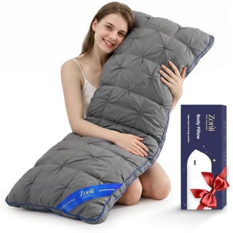 ZonLi Body Pillow for Adults Side Sleeper, Dark Grey by Zonli