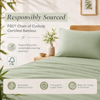 TOSMO Luxury Pillow Case Set of 2 - Cooling Viscose Derived from Bamboo, Oeko-TEX, Breathabl Silky Soft Pillow Cases with Envelope Closure (Queen, Light Green) - Image 3