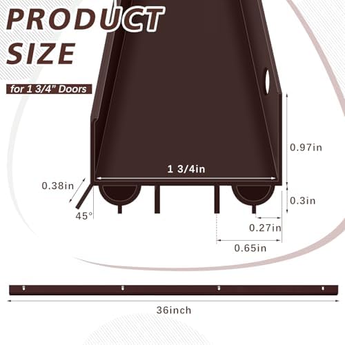 Lineshading 2 Sets U-Shaped Door Sweep 1 3/4" x 36", PVC Door Seal, Brown - Image 2