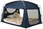 Privacy Sleep Indoor Bed Tent for Adults Kids, Portable Blackout 90% Canopy Tents with 3 Doors Breathable Mesh Windows by HRYJ%EF%BC%9AFurnitureEssentials