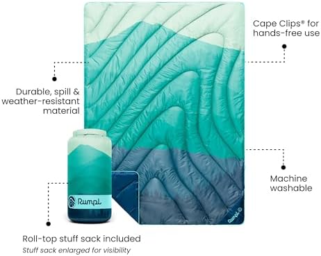 Rumpl Original Puffy Compact Throw Blanket, Seascape Ridge Mountains - Image 3
