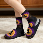 Jeiento Women's Fuzzy Slippers and Sock Set Warm Cozy Memory Foam House Shoes Soft Slip-on Slides Spa Slippers for Hotel - Image 3