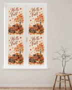 Window Privacy Film Frosted, Thanksgiving Fall Reusable Static Cling Window Tints, Orange Car Pumpkin Maple Leaves Tree Heat Control Windows Films for Offices, Balcony, 29.5 x 118 Inches - Image 2