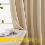 NICETOWN Sliding Door Curtain Panel Room Darkening Window Treatment, Blackout Patio Door Panel Privacy Thermal Insulated Drapes for Living Room (1 Panel, Biscotti Beige, W80 x L108) - Image 4