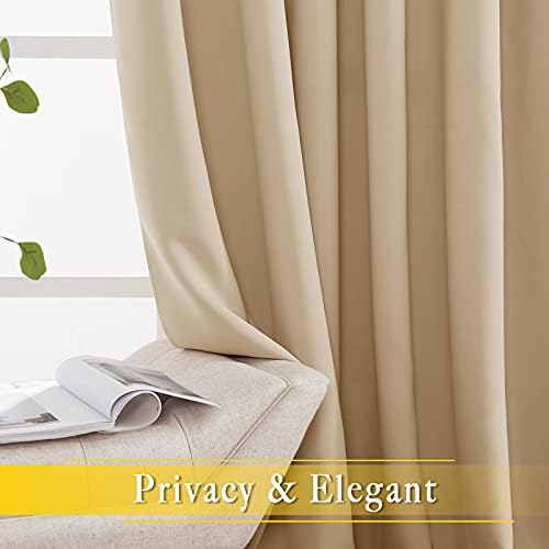 NICETOWN Sliding Door Curtain Panel Room Darkening Window Treatment, Blackout Patio Door Panel Privacy Thermal Insulated Drapes for Living Room (1 Panel, Biscotti Beige, W80 x L108) - Image 4