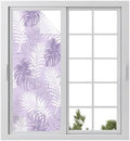 Window Privacy Film Frosted, Purple Palm Trees Tropical Static Cling Door Window Covering, Summer Beach Botanical UV Blocking Windows Film for Office, Hotel, Bedroom, 29.5 x 78.7 Inches by Unknown