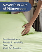 Queen Pillow Cases - 10 Pack Pillowcases, 20" x 30" - Light Sage Green - Image 5
