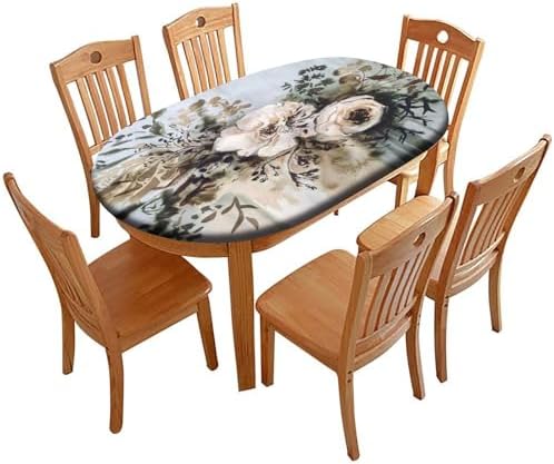 Table Cover Protector, Plaid Pattern Printed on Fitted Oval Tablecloth, for Business & Events Birthday Parties, Fits for 54" x 76" Oval Tables by tablecovertablecloth