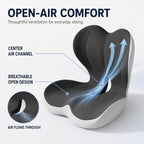 Orthopedic Cushion, Seat Cushion for Office Chair and Car, Ergonomic Memory Foam L Shaped Integrated Seat Cushions, Lumbar Support Tailbone Pain Relief for Office Chair Car (C-Black Grey) - Image 3