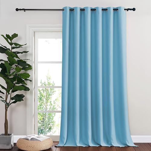NICETOWN Blackout Curtains & Drapes - Privacy Thermal Efficiency Backdrop Curtains for Bedroom Room Divider Living Room Patio Sliding Glass Door, Wide 80 x Long 144 inch, Teal Blue, 1 Panel by NICETOWN