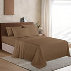 Elegant Comfort Luxurious Soft 1500 Thread Count Egyptian 6-Piece Premium Hotel Quality Wrinkle Resistant Coziest Bedding Set, Easy All Around Elastic Fitted Sheet, Deep Pocket, Cali King, Taupe - Image 3