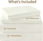 ARlinen 4 PCs Cot Sheets Sets 25" X 75", Egyptian Cotton Fitted Mattress Fits Upto 4"-8" Deep Perfect for Narrow Twin/RV Bunk/Guest Bed Replacement/Camping, Ivory - Image 3