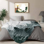 Christmas Throw Blanket, Winter Xmas Pine Trees Mountain Fluffy Soft Blankets for Couch Bed Travel, Snowflakes Plush Microfiber Striped Flannel Blankets, Lightweight Sofa Blankets 32"x48" - Image 4