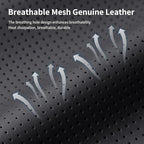 Quintor Genuine Leather Car Neck Pillow,Memory Foam Headrest Cushion, Ergonomic Cervical Support for Tesla Model 3/Y/X, Lexus, BMW- Breathable & All-Season Soft (2 PC) - Image 5