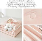 100% Cotton Summer Comforter,Ultra Soft Breathable Lightweight Quilt,Machine Washable for Hot Sleepers&Travel. (Pink, XXL(71''×78'')) - Image 4