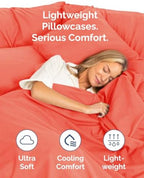 King Standard Pillow Cases - 6 Pack Pillowcase Covers - 20" x 36" (Coral) - Image 3