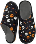 Travel Slippers Halloween Black Cat and Skulls by OrderNow
